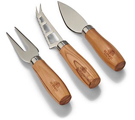 BERARD 3 Piece Olivewood Cheese Knife Set