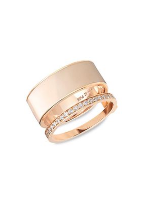 Berbere 18K Rose Gold & 0.29 TCW Diamond Double-Band Ring