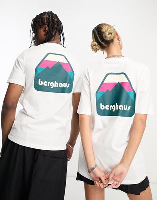 Berghaus Graded Peak unisex back print T-shirt in white