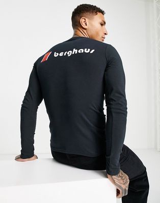 Berghaus Heritage Front and Back logo long sleeve t-shirt in black