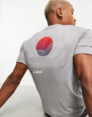 Berghaus Snowdon t-shirt with print in gray heather