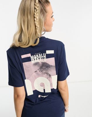 Berghaus unisex Mountain Zine print t-shirt in navy