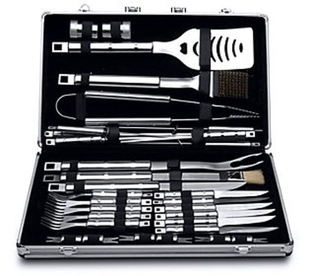 BergHOFF Cubo 33-Piece Stainless Steel BBQ Set with Case