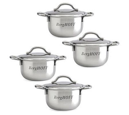 BergHOFF Set of 4 Stainless Steel Covered Mini ots