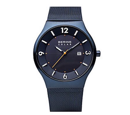 Bering Men's IP-Plated Blue Milanese Watch