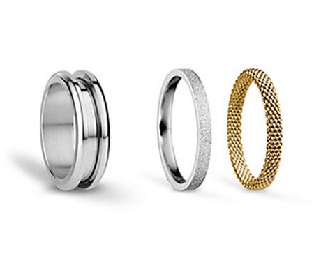 Bering Two-Tone Stainless Interchangeable Ring Set