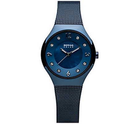 Bering Women's Blue Solar Mesh Bracelet Watch
