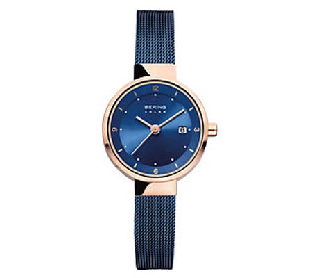 Bering Women's Solar Blue Mesh Strap Watch