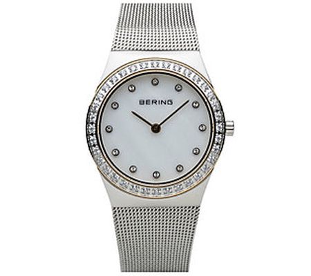 Bering Women's Stainless Crystal Bezel & Mesh B racelet Watch