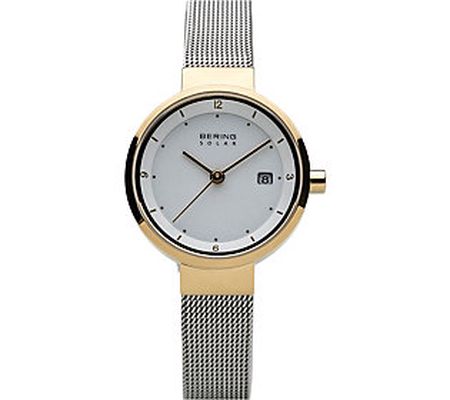 Bering Women's Two-Tone Solar Mesh Bracelet Watch