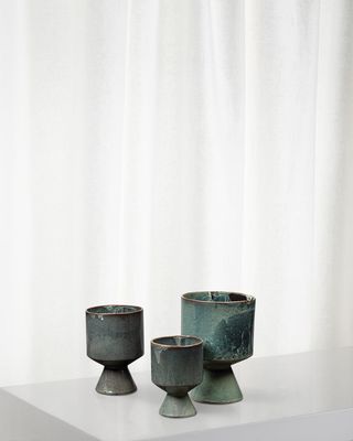 Berkeley Pots in Blue Ceramic, Set of 3