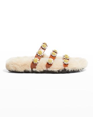 Berkley Daisy Shearling Slide Sandals