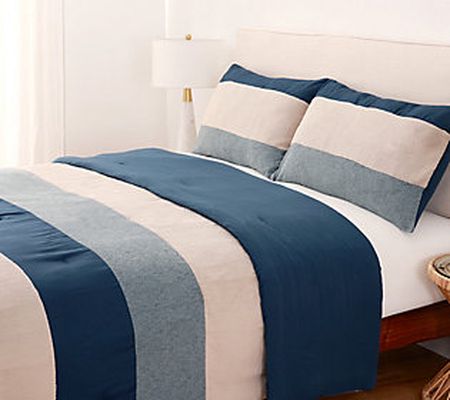 Berkshire Dylan Stripe Microfiber Comforter Set - King