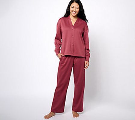 Berkshire Homewear French Terry Cardigan & Flare Pant Set