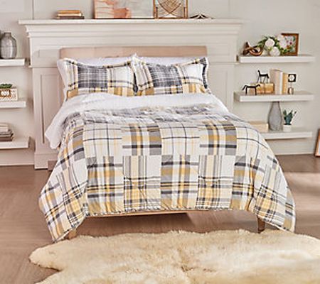 Berkshire Sebastian Plaid_Cozy Reversible Twin Comforter Set