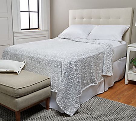 Berkshire Velvet Soft Scroll Damask Plush Blanket - King