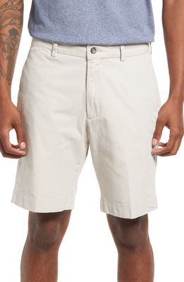 Berle Charleston Khakis Cotton Poplin Flat Front Shorts in Stone