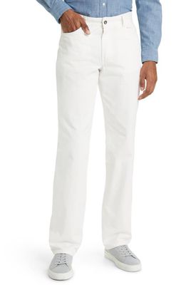 Berle Charleston Khakis Five-Pocket Stretch Denim Pants in White