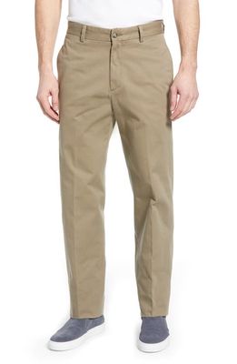 Berle Charleston Khakis Flat Front Chino Pants in Olive