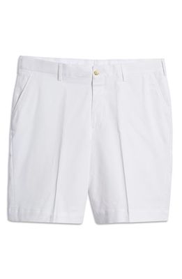 Berle Charleston Khakis Flat Front Stretch Twill Shorts in White