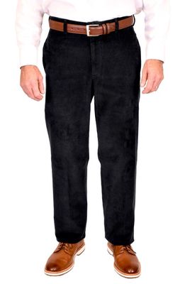 Berle Flat Front Corduroy Dress Pants in Black 