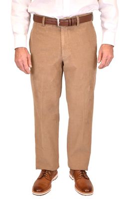 Berle Flat Front Corduroy Dress Pants in Khaki 