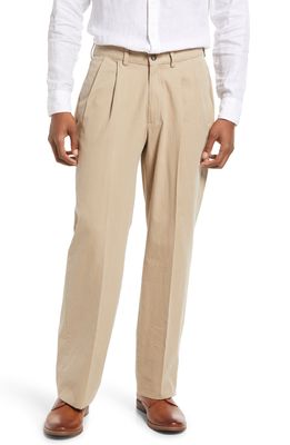 Berle Men's Charleston Pleated Chino Pants in Khaki