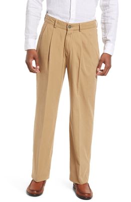 Berle Men's Charleston Pleated Chino Pants in Tan