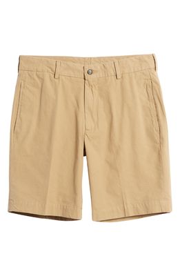 Berle Men's Cotton Poplin Flat Front Shorts in Tan