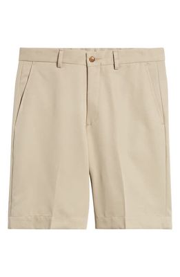 Berle Microfiber Flat Front Shorts in Tan
