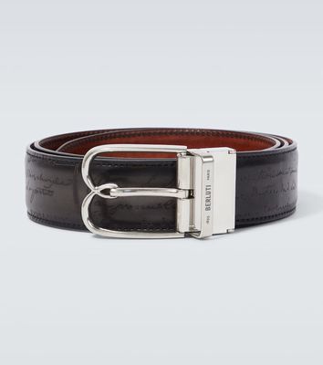 Berluti B Volute Scritto reversible leather belt