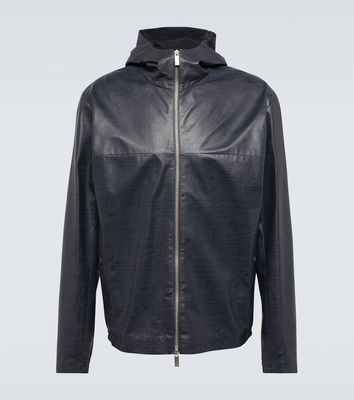 Berluti Scritto Printed B-Way leather jacket