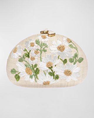 Berna Daisies Embroidered Clutch Bag