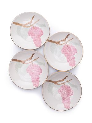 Bernadette Berna grape-motif plate set - White