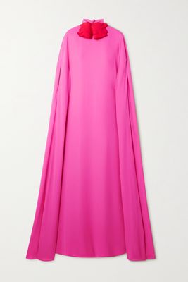 BERNADETTE - Eleonore Tie-detailed Crepe Gown - Pink