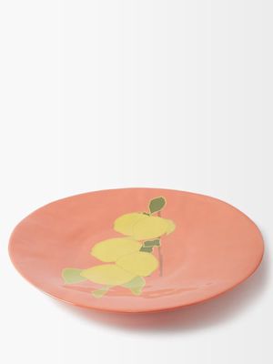 Bernadette - Lemon Branch Stoneware Platter - Womens - Red Multi
