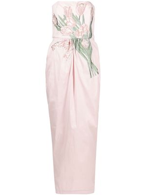 Bernadette Lena floral-embroidered dress - Pink