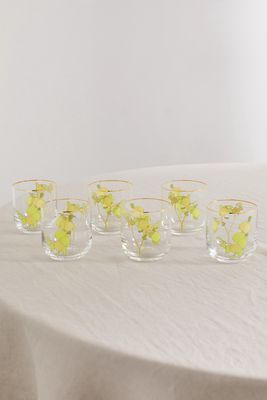 BERNADETTE - Set Of Six Gold-plated Water Glasses - Yellow