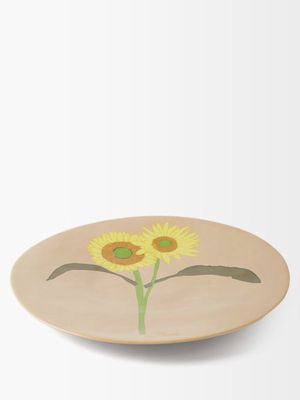 Bernadette - Sunflower Stoneware Platter - Womens - Beige Multi