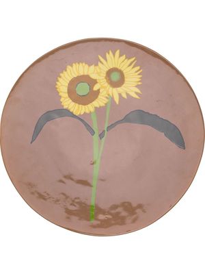 BERNADETTE x Mervyn Gers sunflower print ceramic plate - Neutrals