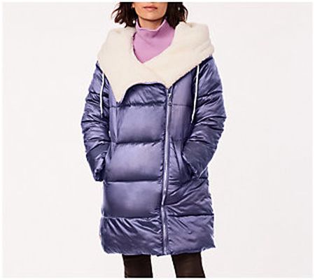 Bernardo Asymmetrical Fur Lined Puffer