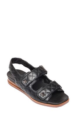 BERNARDO FOOTWEAR Carlita Quilted Leather Slingback Sandal in Black Leather