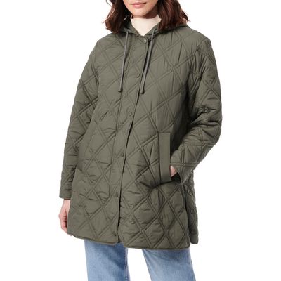 Bernardo Hooded Quilted Liner Jacket in Fig Leaf