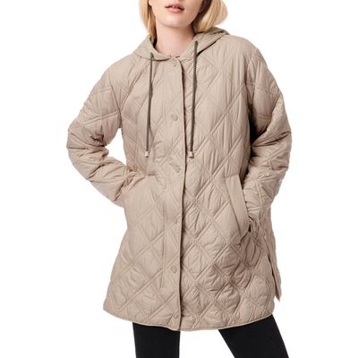 Bernardo Hooded Quilted Liner Jacket in Frappe