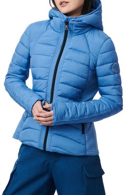 Bernardo Hooded Quilted Water Repellent Jacket in Blue Bell 