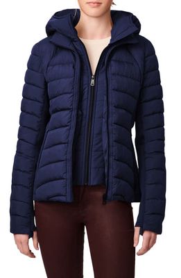 Bernardo Hooded Quilted Water Repellent Jacket in Night Shadow at Nordstrom, Size X-Small