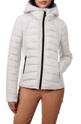 Bernardo Hooded Quilted Water Repellent Jacket in Opal Grey at Nordstrom, Size Xx-Large