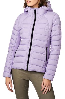 Bernardo Hooded Quilted Water Repellent Jacket in Soft Lilac