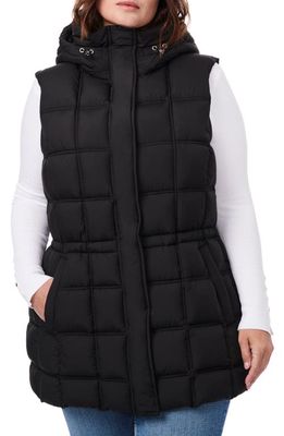 Bernardo Hooded Recycled Polyester Puffer Vest in Black