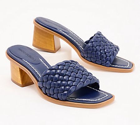 Bernardo Leather Woven Slide Sandals - Bethesda